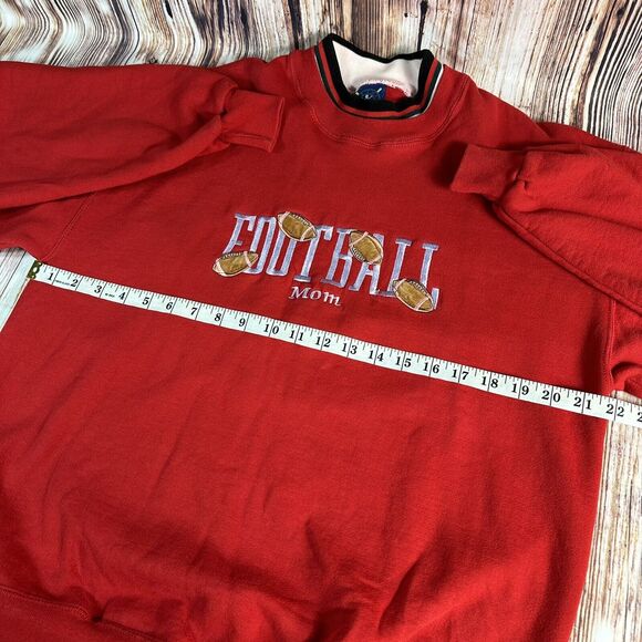 Vintage 90s Sz Large Embroidered FOOTBALL MOM Grandma Sweatshirt Top Made in USA - Picture 6 of 14
